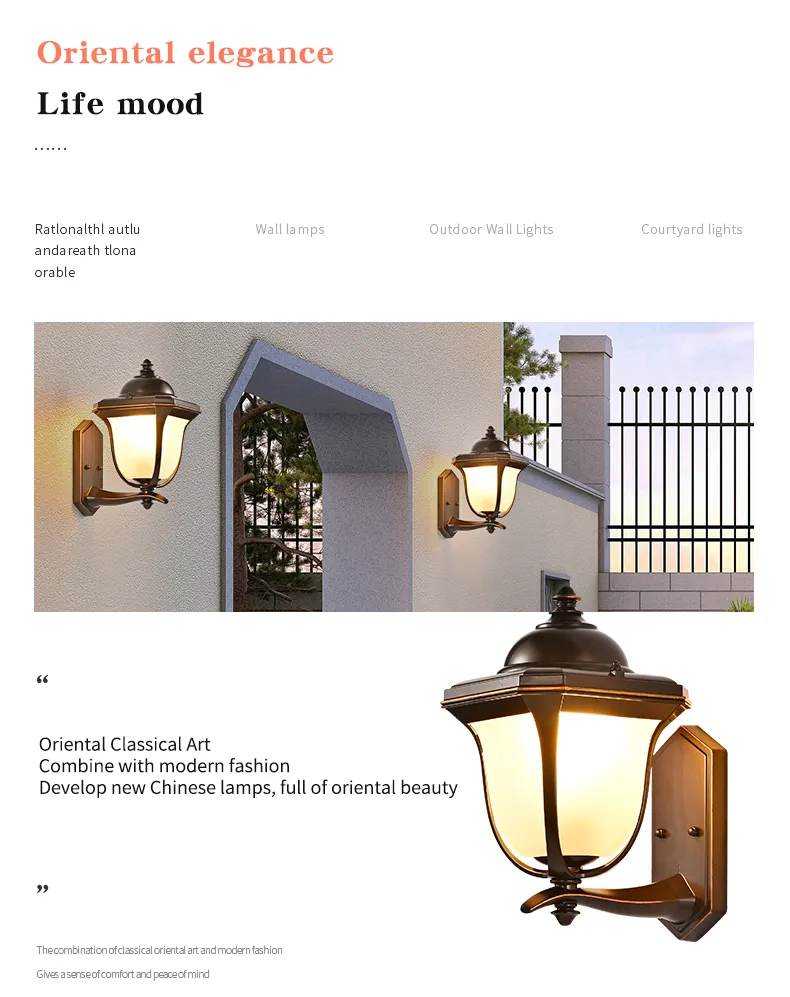 European Custom Patio IP65 Waterproof Garden Decoration 16W Outdoor Wall Light LED