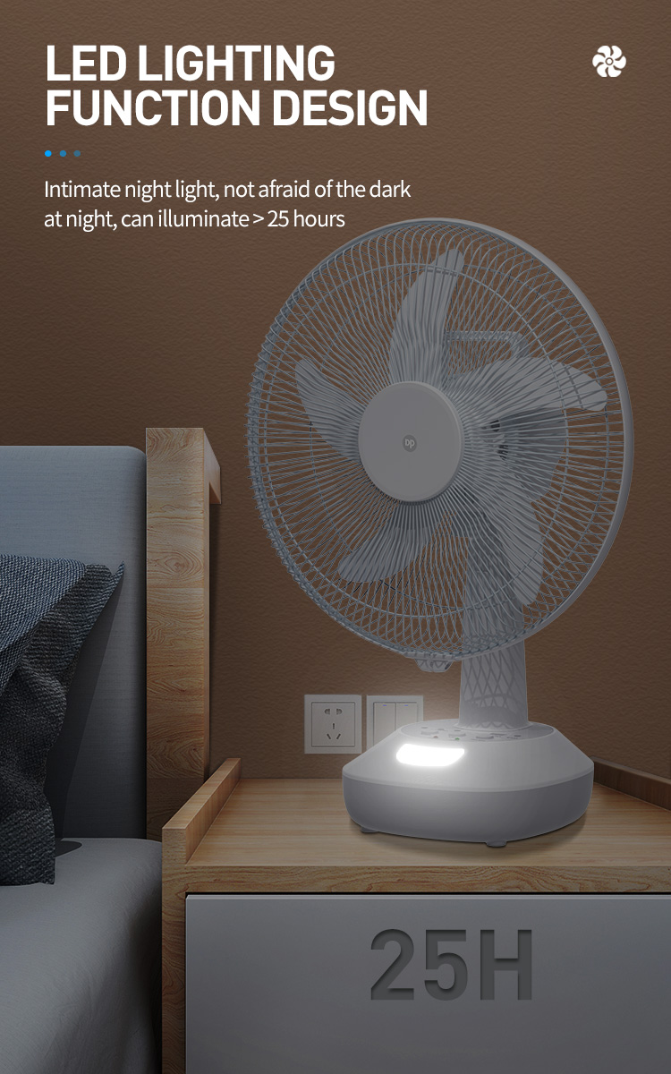 4-Rechargeable 14 Inch Solar Table Desk Fan with Light-F107AT-detail 4-Rechargeable 14 Inch Solar Table Desk Fan with Light-F107AT-detail