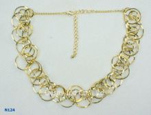 Modern Custom Gold Wide Chain Metal Choker Necklaces, Chain