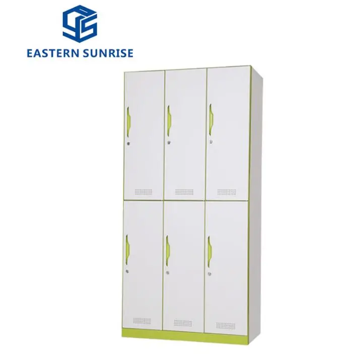 Steel Furniture 6 Door Metal Cloth Wardrobe Changing Room Locker