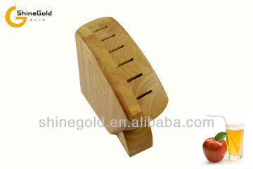 Kitchen knife block with wooden