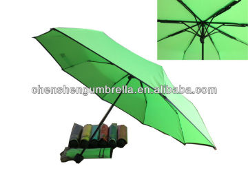 21'' black frame green foldable umbrella