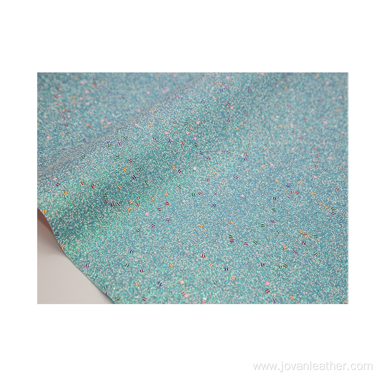 glitter fabric PU faux leather for shoes upper