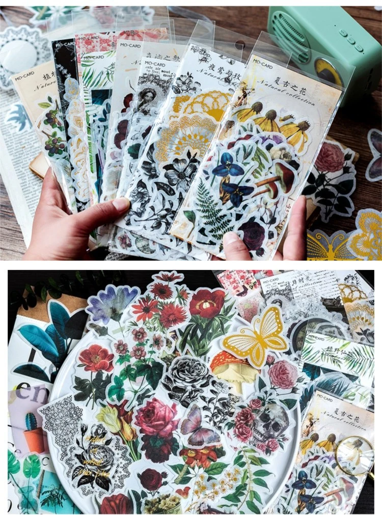 Hot Stamp Printing Japanese Paper Sticker for DIY Decoration