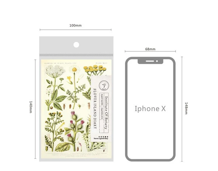 Flower Plants Printing Design DIY Scrapbook Notes Pad