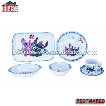 5-piece children's melamine dinnerware/ unbreakable dinnerware set