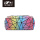 Geometric design changable color PU makeup bag