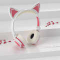 Auriculares para niños plegables con oreja de gato LED
