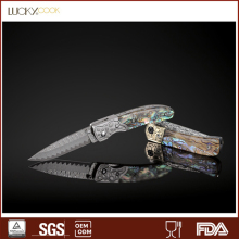 ?Abalone?Shell Handle Folding Survival Knife