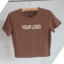 T-shirt femme marron logo personnalisé