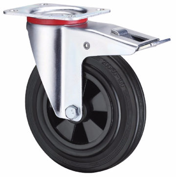 Brake Industrial Plastic Core Rubber Casters