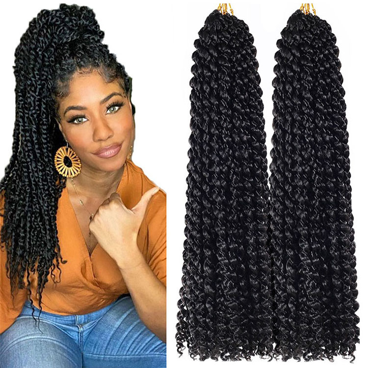 Wholesale Bomb Twist Crochet Hair Extensions Curly Bomb Spring Twist Crochet Braiding Hair Ombre Color Synthetic Fiber 12inch