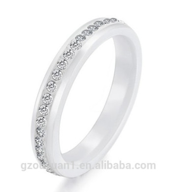 Ceramic Ring, New White Ceramic Ring, New White Ceramic Ring with CZ Stone