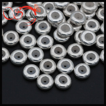 Fashion cz silver jewelry findings 7mm 925 silver rubber beads