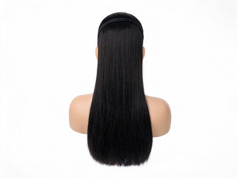 Natural Black Headband Wig Human Hair