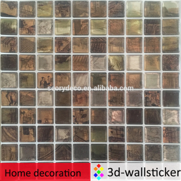 Latest design adhesive vinyl wall tile with pattern ALONG THE RIVER DURING CHING MING FESTIVAL for home wall decor