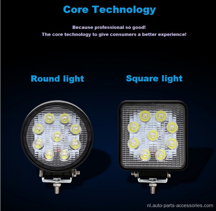 Ronde vierkant LED werk lichtbalk dak