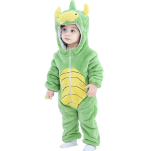 Cute Green Dinosaur Baby Flannel Onesies