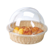 Hand Woven Plastic Rattan Mesob Basket Serving Basket with Cover: The Perfect Poly Rattan Bread Basket Solution