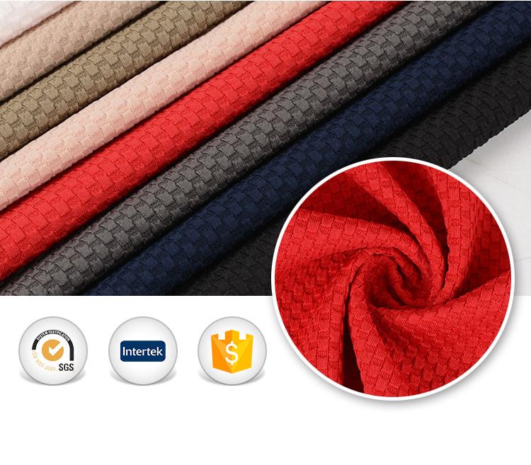 Elastic polyester textiles stretch knit dobby material jacquard fabric price