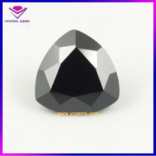Mystic Dark Black Zirconia Stone Trillion Cut CZ Fat Triangle Shape Loose Gems