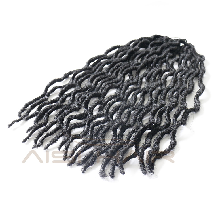 Aisi Hair 14 Inch Crochet Hair Braids Faux Locs Synthetic Pre Loop Crochet Curly Goddess Hair Braids for Black Women