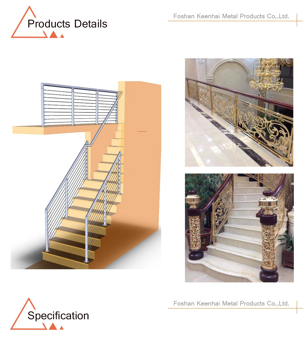 Customized Pipe Design Stainless Steel Balustrade Stair Handrail