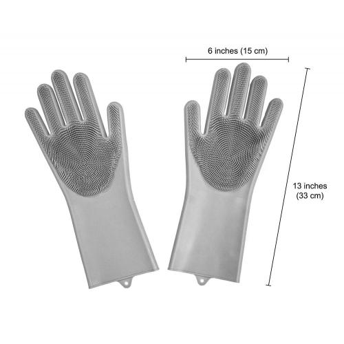 Silicone Gloves with Wash Scrubber