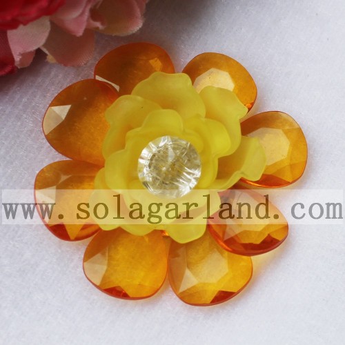 53MM Acrylic Bead Artificial Flowers With Diamond Center