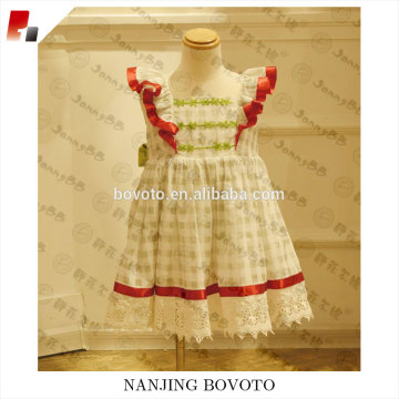 lovely lace checkd cotton toddler dress