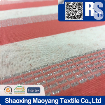 YARN DYE KNITTED T/R/L+METALLIC STRIPE JERSEY