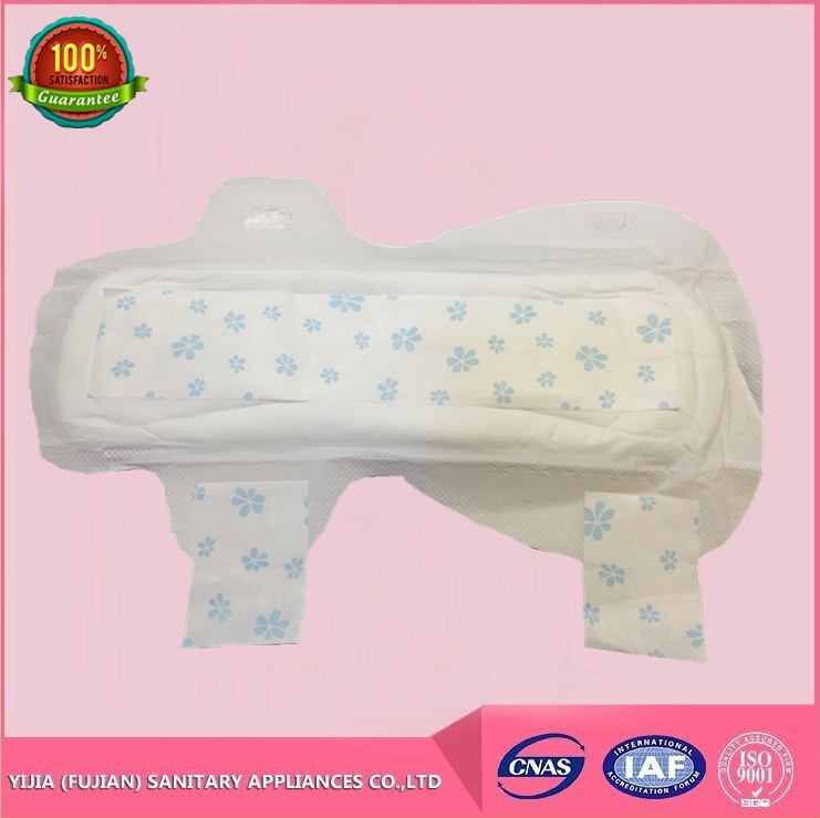 Disposable natural cotton comfort sanitary pad with wings