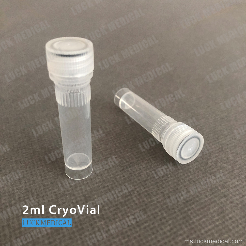 PC Plastik Cryovials 2ml Lab Gunakan CE