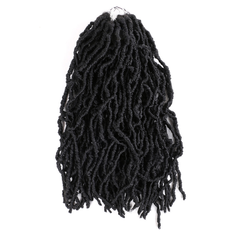 Crochet Faux Nu Locs Wavy Goddess Soft Dreadlocks Synthetic Nu Gypsy Locs Preloop Hair Extension 14/18/24inch