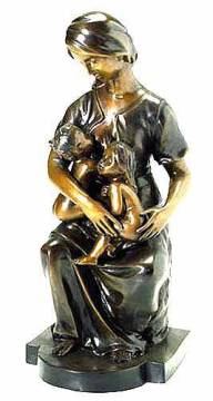 Mother with Children Bronze Statue BS097A