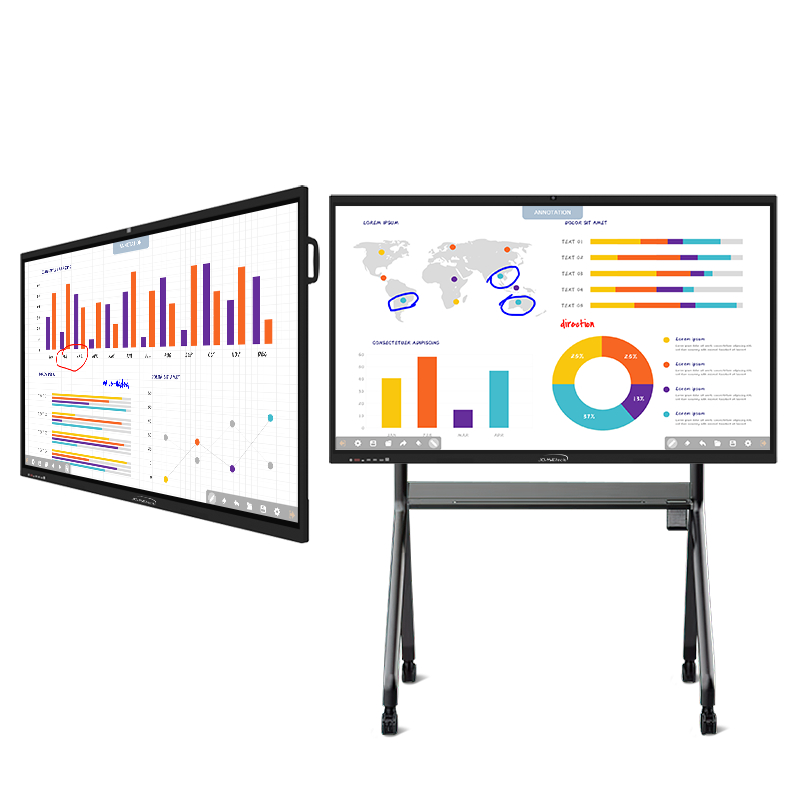 55 65 75 86 98 inch interactief whiteboard Dual System Multi-Touch Screen Teaching Board Intelligent Panel