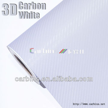 3D carbon fiber car wrapping foil white