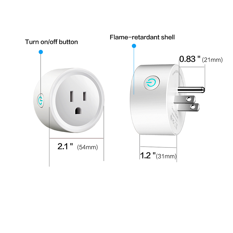 Mini Smart Wifi Plug Socket Wireless Outlet Enable Amazon Alexa Google Home Mobile App 220V US Smart Plug
