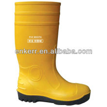 yellow PVC working boots,390mm height special PVC boots for food industry