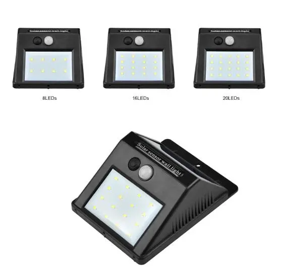 LED Flashlight Outdoor Sensor Wall Waterproof Solar Garden Street Light