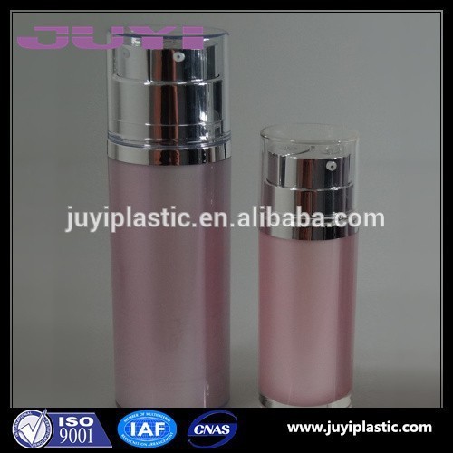 Dual chamber acrylic cylinder lotion pump bottle