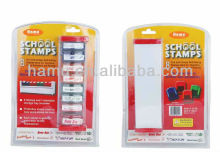 Oblong Plastic School Pre-inking Custom Rubber Stamp Set