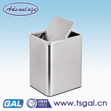 Square recycling bins with swing lid