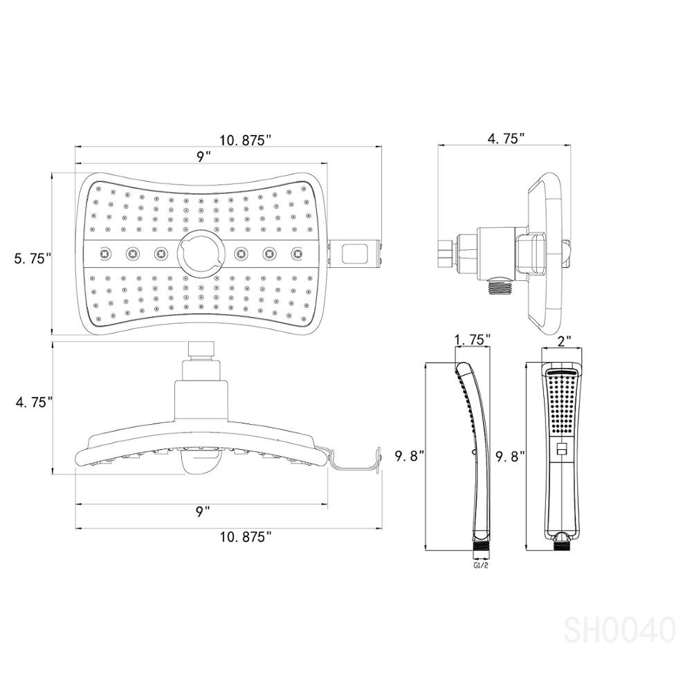 Massagedüsen Spray Fester Handbrausekopf