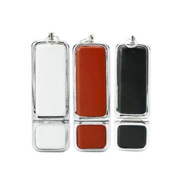 Cuero rectangular personalizado USB Memory Stick Carcasa