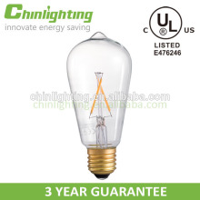 Vintage ST64 dimmable led light 120v led light bulb with 3 years warranty