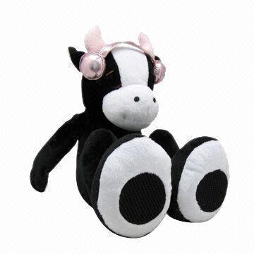 Novelty Bettery-operated Plush Toy with Cow Stereo Speaker