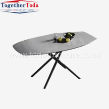 Italian-Style Square Sintered Stone Rotating Coffee Table with Electric Lift