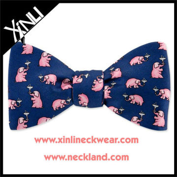 Blue Printed Custom Self Tie Bow Tie, Animal Printed Bow Tie