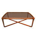 Wooden Light Luxury Tea Table with Glass